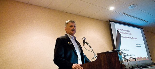 State Sen. Al White, R-Hayden, and Rep. Randy Baumgardner, R-Hot Sulphur Springs, not pictured, kicked off the Fueling Thought Energy Summit 2009 on Thursday at the Holiday Inn of Craig. The pair introduced the first speaker, Vince Matthews, state geologist and director of Colorado Geological Survey. "My Senate district and Rep. Baumgardner's House district are the most hydrocarbon-centric districts in Colorado, perhaps even the country," White said. "This country has been blessed with the existence of what we produce in Northwest Colorado."