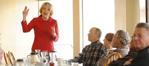 Jane Norton, Republican candidate for U.S. Senate, speaks during a breakfast meet and greet Saturday at the Egg & I Restaurant.