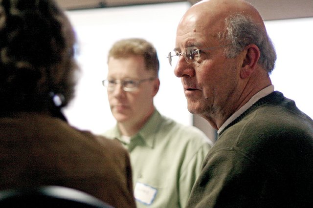 Joel Sheridan, United Way of Moffat County board president, discusses the community’s needs Wednesday with members of city and county government. The United Way is hosting several meetings as part of its Community Conversations initiative. The meetings are meant to identify community issues that need to be addressed.