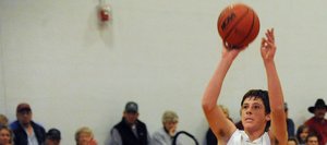 Soroco's Matthew Regan pulls up for a shot Thursday as the Rams routed North Park. Regan made five 3-point shots in the game. Teammate Nic Paxton sank four, and Charley Fitzhugh made three.