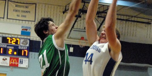 Tyler Hildebrandt, a Moffat County High School junior, started the season as the MCHS boys varsity basketball team’s sixth man, but seized the opportunity to become a starter and was named Wednesday to the Western Slope League all-conference first team. Senior Andy Browning, who was named an all-conference honorable mention, joined Hildebrandt in postseason recognition.