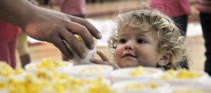 George Boisjoli grabs some popcorn Wednesday at Steamboat Springs High School’s Kids Carnival. Preschoolers through second-graders enjoyed a number of games and events put on by the high school’s leadership class.