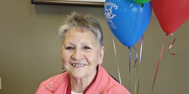 Craig resident Myrt Stagner, pictured here at the front desk of The Memorial Hospital in Craig, is a volunteer with the TMH Ladies Auxiliary, otherwise known as the Pink Ladies. She also organized several Craig Citywide Prayer Gatherings, including last year’s which saw the biggest turnout in event history.