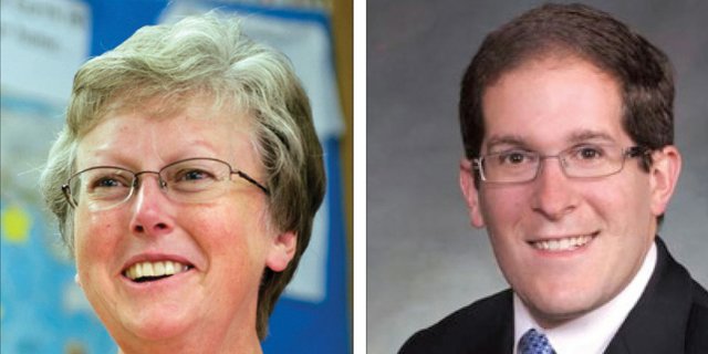Sunset Elementary School teacher Cheryl Arnett (left) and Mark Ferrandino, Colorado House of Representatives minority leader, participated Tuesday in a conference call organized by President Barack Obama's re-election campaign. Both responded to recent comments made by Obama's presumed opponent in the upcoming election, Mitt Romney, concerning jobs for teachers, firefighters and police officers.