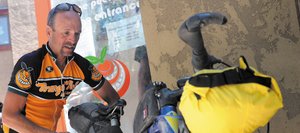 Steamboat Springs resident Dave Meissner packs up at Orange Peel Bicycle Service in downtown Steamboat Springs after taking a pit stop in the town while riding in the Tour Divide mountain bike race. Meissner was in 19th place as of Thursday evening.