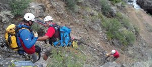 Routt County Search and Rescue members set up a rope rescue system near King Solomon Falls on Sunday afternoon. The 1,100-foot rope rescue was described by a Search and Rescue incident commander as the toughest rescue he's been part of.