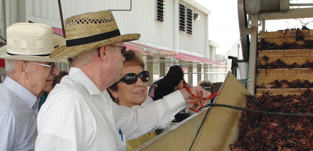 Doug and Vi Short examine crawfish during a Colorado Northwestern Community College adult learning trip to Louisiana in April 2012. Another trip scheduled for Nov. 28 through Dec. 3 will take participants to various locations and events in Tennessee and Alabama, including the Grand Ole Opry and the Radio City Christmas Spectacular.