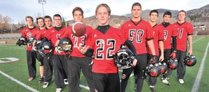 The seniors who will be playing their last home game Friday include, from left, Skyler Kauf, Chris Harris, Michael Yost, Thomas Tarcha, Jack Lupori, Nathan Parks, Mike Lekarczyk, Christian Ramirez, Ben Custer and Penn Lukens. Not pictured are Dylan Wilkinson and Brad Ryan.