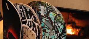 The Salomon Villain, center, $449, with the NeverSummer Cobra, left, $559, and the Ride Machete, $549, is an example of a turn back to more traditional camber boards for snowboard makers.