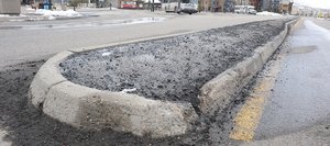 The beautification of medians on Mount Werner Circle, including this one in front of the Gondola Transit Center, is expected to be part of a $240,000 project this summer.