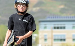 Asher Lesyshen-Kirlan, 9, pictured May 23 at Bear River Skate Park, was killed Wednesday morning in a suspected homicide, according to the Routt County Sheriff’s Office.