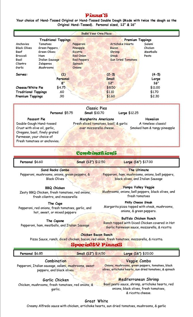 Hand Tossed Pizzas