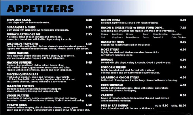 Appetizers at The Tap House