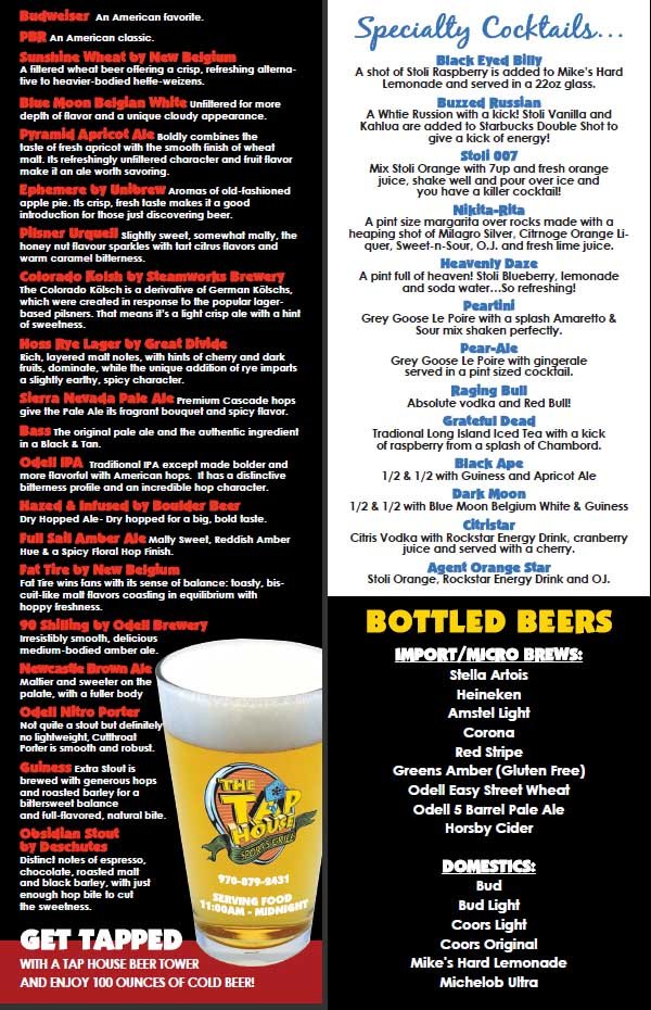 Beer and Other Drinks at The Tap House