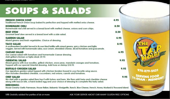 Soups and Salads at The Tap House