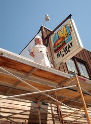 Fawna Odom, owner of the HiWay Bar, is restoring the building that houses her bar on Jefferson Avenue in Hayden. When construction is finished, the building will resemble how it looked when it was built in the 1880s.