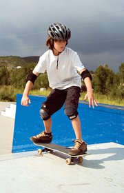 Zach Rosa, 10, rides his skateboard outdoors at the Howelsen Skate Park in Steamboat Springs on Wednesday afternoon. The City Council has not yet ruled out the option of building new facilities at Howelsen Hill and Old Town Hot Springs instead of a consolidated facility at Ski Town Fields.