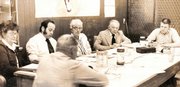 Craig City Council members, from left: Dana Filkoski, Saed Tayyara, Helen Loyd, City Attorney Worth Shrimpton, and Mayor Jerry Thompson. Robert Van Dorn is speaking. The photo was taken in the old City Hall on Breeze Street in about 1977 by Ellen Byernum.