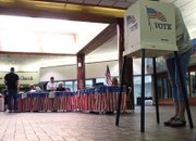 Renata Beason casts her vote in a booth Tuesday at the voting center at Centennial Mall. Moffat County residents voted for which candidates will be on their party’s ticket for the general election Nov. 2.