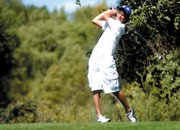 MCHS freshman Taft Cleverly tees off on the 16th hole Thursday at Yampa Valley Golf Course. Cleverly shot a 107 at the Bulldogs’ only home tournament of the season. MCHS finished 12th out of 16 teams.