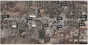 An aerial view of Craig, with gas prices noted for a gallon of unleaded gas. See box for names of the gas stations.