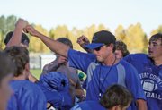 Kip Hafey, Moffat County High School head football coach, brings his team together after practice Wednesday at MCHS. The Bulldogs wrapped up their last day of full contact practice for the week in preparation for tonight’s Homecoming game against Palisade High School. Hafey has a 6-2 career record on Homecoming at MCHS, although his teams have struggled against Palisade.