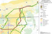 Shown above is a map outlining proposed and alternative routes the 600-kilovolt, direct current TransWest Express transmission line could take on its way to the Marketplace Hub in southern Nevada. Several of the routes run through Moffat County. Bureau of Land Management officials are hosting a meeting to hear public comment about the power lines from 4 to 7 p.m., Wednesday at the Moffat County School District Administrative building, 775 Yampa Ave.