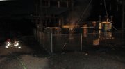 West Routt Fire Protection District firefighters douse the electrical substation at Twentymile Coal Mine with water late Tuesday night after a blown transformer caused a fire and shut down electricity to the mine.