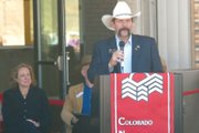 State Rep. Randy Baumgardner, R-Hot Sulphur Springs, speaks during Monday afternoon’s ribbon-cutting ceremony for Colorado Northwestern Community College’s new Craig campus. State Sen. Jean White, R-Hayden, and Nancy McCallin, president of the Colorado Community College System, also spoke Monday.