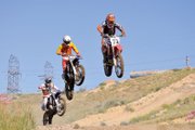 Jordon Anthony, of Craig, leads a pack of racers Sunday at Thunder Ridge Motor Sports Park during the 30 and 40+ class. Track president Gregg Kolbaba said he made a few changes to the track before the third race of the year that made runs smoother for racers.