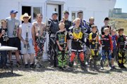 The top three finished from all motocross divisions pose with their trophies Sunday at Thunder Ridge Motorsports Park.