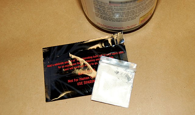 This photo provided by the U.S. Drug Enforcement Administration’s website shows what are commonly known as “bath salts,” which contain chemicals that mimic the effects of methamphetamine and cocaine. The DEA has put a temporary ban on the substances, and businesses and residents have until Oct. 8 to get rid of the drugs before their possession and sale are felony offenses.