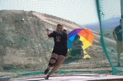 2010 Moffat County High School graduate Lindsey Yoast throws the hammer at a meet at the University of New Mexico earlier this season. Yoast just finished her sophomore year at Western State College of Colorado.