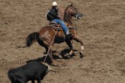 A rodeo cowboy heads the steer Sunday during junior team roping at the Moffat Country Little Britches Rodeo at the Moffat County Fairgrounds. The Little rodeo attracted 75 contestants from three different states, and was one of the final rodeos before the Little Britches National Championships July 23 in Pueblo.