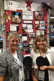 Sunset Elementary School teachers Cheryl Arnett, left, and Melany Neton present their classroom project at the Microsoft Partners in Learning 2012 U.S. Forum in Redmond, Wash. After winning a second place honor at the event, the two will attend the global event in Prague, Czech Republic, this fall. Neton attended the U.S. Forum last year, though she did not place high enough to go to the global one. Arnett qualified for a Microsoft global event in 2010, which was hosted in Cape Town, South Africa.
