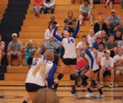 Senior Lisa Camilletti winds up to spike the ball Thursday during the Moffat County High School volleyball match vs. Coal Ridge.
