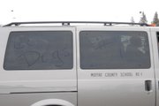 Moffat County parents wrote on the vans transporting the cross country team to the state meet Friday morning, before the teams left for the meet in Colorado Springs.