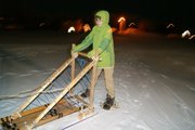 Jeremy Looper, member of Craig Boy Scout Troop No. 1150, stands with the sled his troop created for the Klondike competition this weekend. Looper said he's excited for his first Klondike and to see how well his troop's sled will fare.