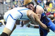 Moffat County freshman Issik Herod wrestles Friday at the state wrestling tournament in Denver. He won once Friday in the consolation bracket, but lost later and is out of the tournament.